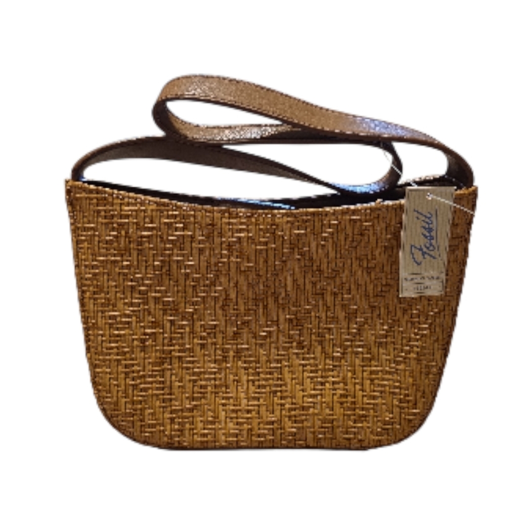 Vintage Fossil Brown‎ Small Woven Shoulder Bag New Tropical